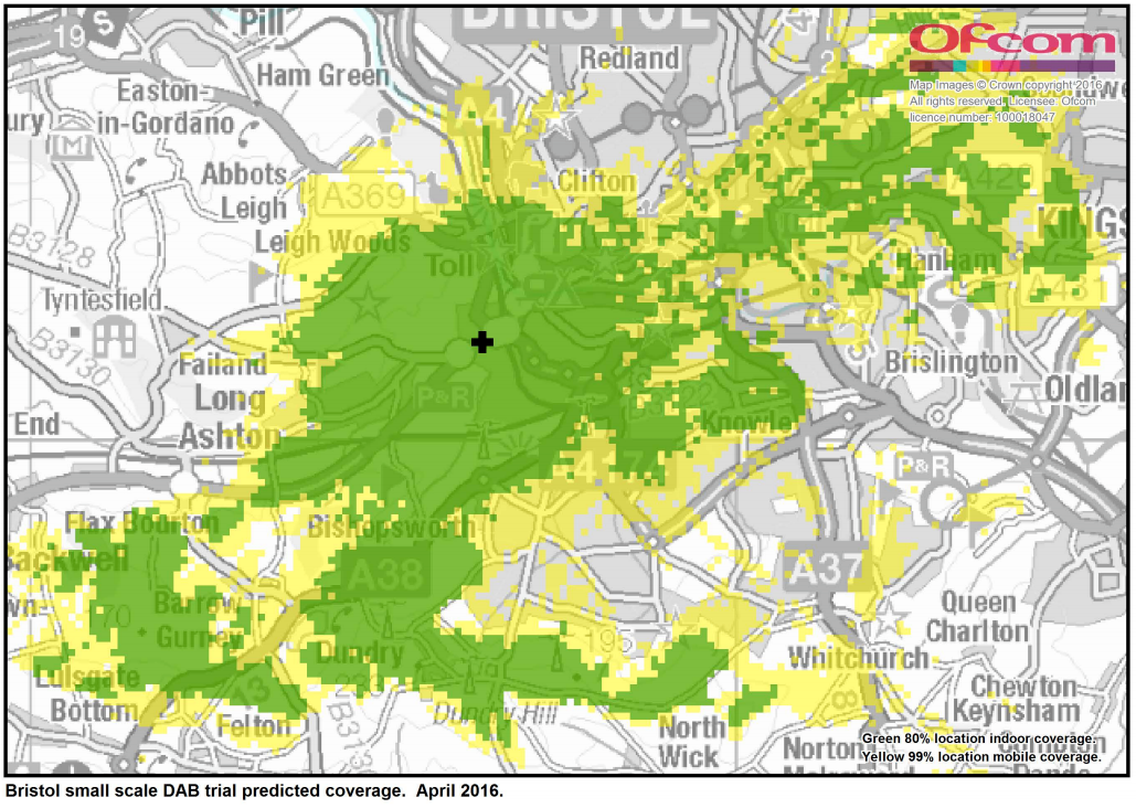 Bristol Digital Radio coverage map